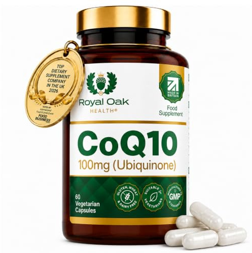 Royal Oak Health CoQ10 100mg - 60 Capsules | Fermentation Derived Coenzyme Q10 Ubiquinone | / 2 Month Supply | One per Day Supplement | GMP Certified