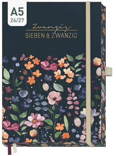 Häfft® Business-Timer Deluxe 2026 2027 A5 für 17 Monate: August 2026 bis Dez. 2027 - Buchkalender, Terminplaner, Wochenkalender, Wochenplaner Flower Inspiration