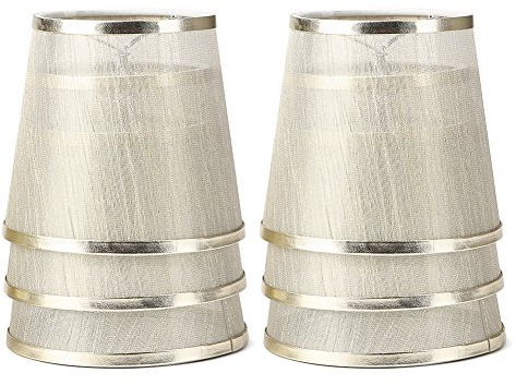 YISUN 6er Set Kleine Lampenschirme für Kronleuchter Tischlampe Hängelampe Wandleuchte, Auf Gaze PVC Lampenschirm für Küche, Schlafzimmer, Wohnzimmer(6er Set, Gold)