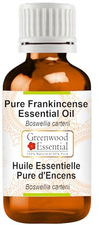 Greenwood Essential Huile essentielle d’encens (boswellia carterii) pure, de très haute qualité thérapeutique, pour les cheveux, la peau et l’aromathérapie, 50 ml