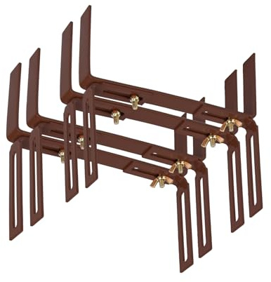 BigDean 4 Stück Blumenkastenhalter braun Standard H-Form Kasten Halter Balkonkastenhalter