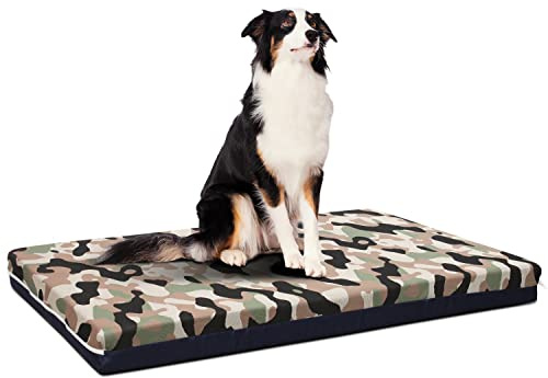EVERGREENWEB Cuccia Cane da Interno taglia Media | Materasso Ortopedico | Letto per Animali Domestici | Cuscino per Cane Sfoderabile e Lavabile Rivestimento Massaggiante | Tessuto Mimetico | PETLOVE