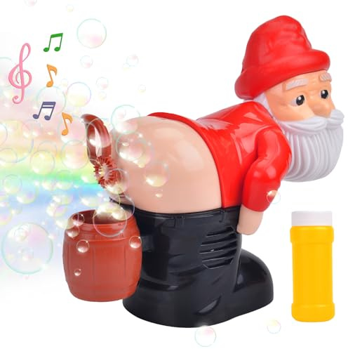 Machine à Bulles Père Noël pour Enfants, Jouet à Bulles Automatique avec Lumières et Musique, Cadeaux pour Enfants, Noël, Anniversaires, Fêtes