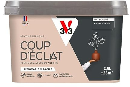 V33 Peinture murale intérieure Coup d'Éclat® Pierre de lave Mat Poudré 2,5L