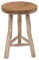 Spetebo Teak Blumenhocker mit 3 Beinen - Ø 30 cm - Massiver Holz Pflanzenständer - Garten Deko Hocker Holzhocker Blumenschemel Pflanzenhalter