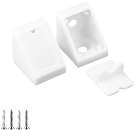 Ctyjia 20 Pcs Shelf Cabinet Door Corner Bracket, Shelf Support Brace, 90 Degree Plastic Furniture Corner Braces With Screws