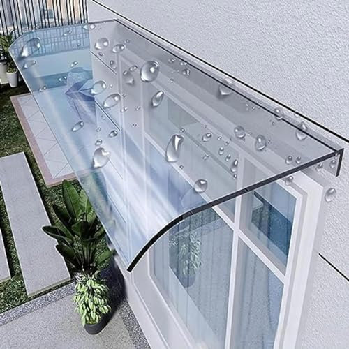 Vordach Für Haustür,vordach Haustür Glas, Polycarbonat- Überdachung Haustür,vordach Haustürdach Pultvordach 3,5mm Dick,für Draußen Haus Balkon Garage Fenster,transparent-50x400cm/19.6 x157in