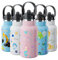 Exllena Edelstahl Trinkflasche für Kinder, 350ML auslaufsichere Thermosflasche mit Strohhalm und Griff, BPA-freie Isolierflasche für Kindergarten und Schule (Meerjungfrau)