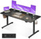 OffiGo Höhenverstellbarer Schreibtisch, 180cm Schreibtisch Höhenverstellbar Elektrisch mit USB, Standing Desk mit 2 Memory Funktion, Elektrischer Tisch für Büro, Zuhause, Schwarz