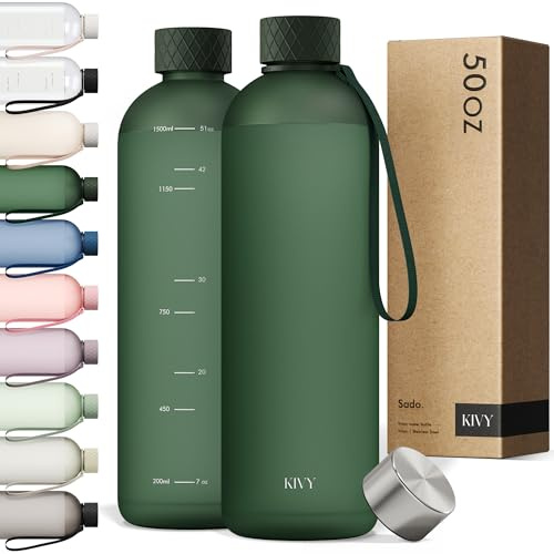 KIVY Tritan-Wasserflasche 1,5 Liter - Kohlensäure geeignet & Auslaufsicher - Für Sport, Schule & Büro - Trinkflasche 1,5 Liter - Sport Trinkflasche Gym - Wasserflasche Sprudel geeignet