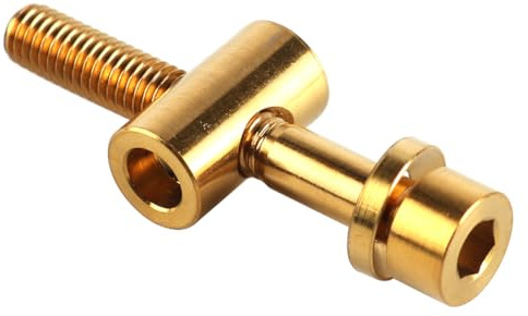 Sarini Boulon en Titane M5 pour Tige de Selle de vélo 35 mm, Connexion Solide, vis en Titane Durable, pièce de Rechange légère de Couleur Or 6,5 g