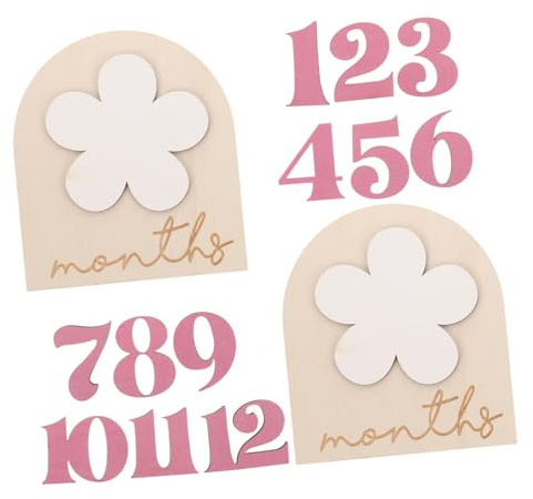 DIYEAH Wooden Monthly Discs for Photography Cards and Markers for Newborn Photo Shoots
