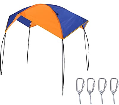 2 to 4 Persons Boat Shades Canopy, Boat Umbrella Shade Shelter Fishing Sunshade Boat Awning Cover Boat Tent