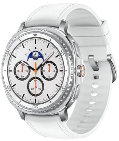 Samsung Galaxy Watch8 Classic 46mm, AI Smart Watch with Cushion Design and Rotating Bezels, with Hybrid Band and Wearable Display, LTE, White, 3 Year Extended Warranty (UK Version)