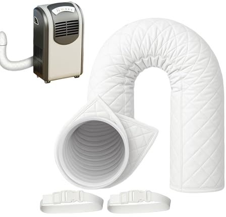 Isoleringsskydd för luftkonditioneringsrör, bärbar, för 12,7 cm ventilationsslangar, med klämmor, hittisolerande, hållbar, perfekt för vardagsrum, arbetsplatser, bärbara luftkonditioneringsapparater