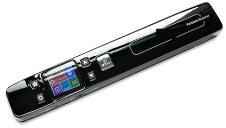 EDEDE Scanner de Documents, Scanner portatif de A4 for des Fournitures Scolaires de Livre de Documents, scanners tenus dans la Main d'image de Photo de JPG/PDF de 1050DPI avec l'affichage(Zwart)