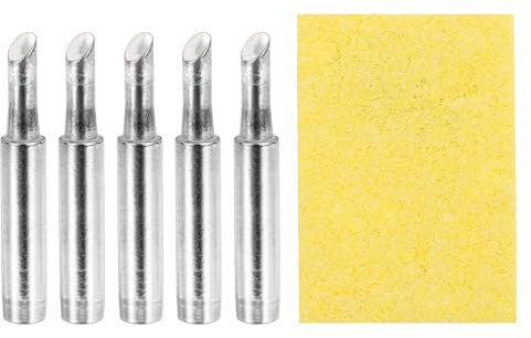 QUARKZMAN Juego De 5 Puntas De Soldadura 900M Internamente Calentadas Con Esponja De Limpieza Accesorios De Reemplazo Para Soldadora Estación De Soldar Puntas (900M-T-4C)