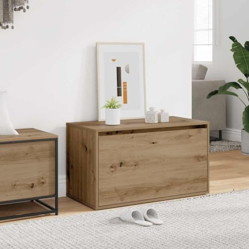Frdhee Sitzbank,Flurbank 80x40x45 cm Artisan-Eiche Flurschrank Holzwerkstoff Sitzhocker mit Stauraum,Schuhbank für Eingangsbereich,Flur,Wohnzimmer,Schlafzimmer