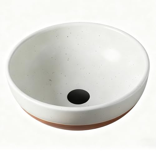 Lavabo de Cerámica para Baño, Lavabos Sobre Encimera, para Tocador, Hogar o Balcón, Lavabo de Cerámica Creativo(White,Small)
