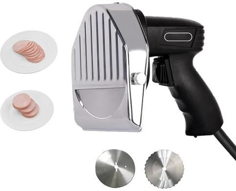 VsyPtyc Coltelli per Kebab Portatili, Coltello Turco Professionale a Batteria da 80 W, affettatrice per Carne Doner Kebab con 2 Lame, Spessore Regolabile da 0 a 8 mm Wired