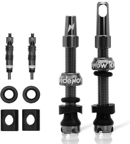 RideNow 45 mm Presta Tubeless ventiler titangrå 7075 aluminium superlätt 2 stycken
