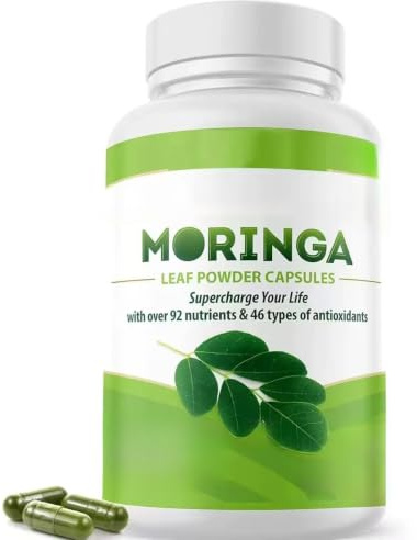 Moringa Softgels, för energi och immunstöd | Antioxidanttillskott, för sömn och tarm, Helt naturligt, icke-GMO