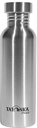 Tatonka Edelstahl Trinkflasche Steel Bottle Premium 0,75l - Bruchsichere Wasserflasche mit Edelstahl-Schraubverschluss - spülmaschinenfest und BPA-frei (750ml)