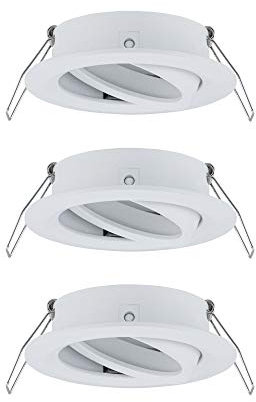 Paulmann 92486 Luminaria empotrable Choose, foco orientable, máx. 3x10 W, proyector incorporado en el techo, blanco mate, lámpara empotrable, aluminio