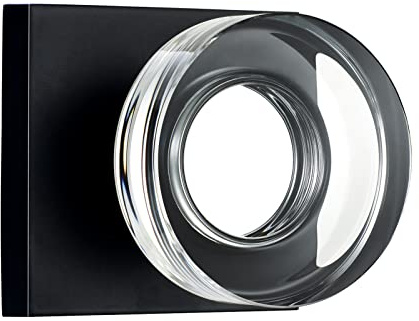coolnews Matte Black Door Knob Glass Door Knobs Interior Privacy Door Knobs with Lock for Bathroom and Bedroom Vintage Crystal Door Knobs