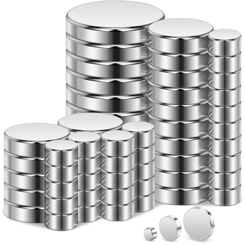 Wukong Minimagneter, neodymmagneter, 3 storlekar, runda kylskåpsmagneter, små magneter för whiteboard, magnettavla, anslagstavla och kylskåp, 60 stycken