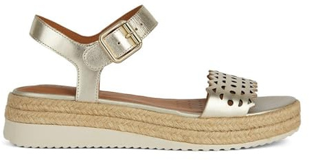 Geox Sandalo da donna D EOLIE A Wedge, LT Gold, 39 EU, Lt Gold., 39 EU