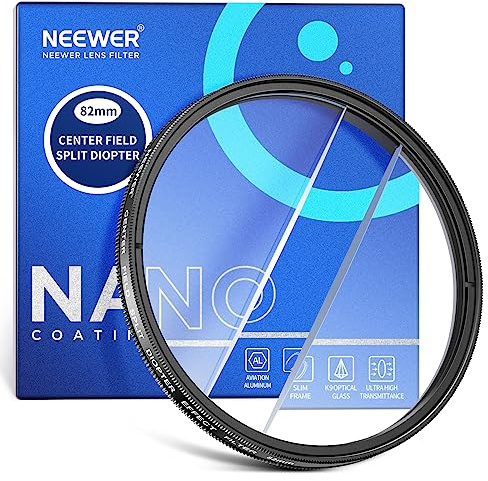 NEEWER 82mm Filtro de Efecto de Dioptrías Divididas de Campo Central, Prisma Lineal de Cámara K9 Filtro de Vidrio Óptico con Marco, Refracción Borrosa Primer Plano Efecto de Color Accesorios de Lente