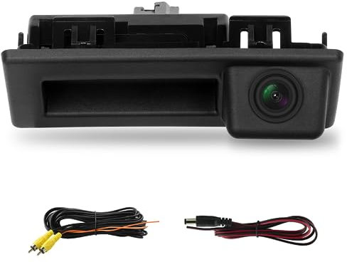 Hodozzy 170 Grados Cámara de Visión Trasera para VW/Audi/Skoda, AHD y CVBS IP67 Cámara de Visión Trasera con ASA de Maletero de Coche de Visión Nocturna Impermeable para Tiguan Touran para Audi A3 A4L