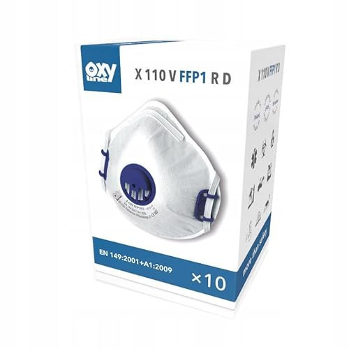 Oxyline X 110 V FFP1 RD Maske Mit Ventil 10er Staubmaske Atemschutzmaske Staubschutzmaske Feinstaubmaske