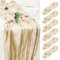 YAOYIN Tischläufer Beige, 6 Stück Mode Boho Creme Landhausstil Käsetuch Tischläufer Beige, Rustikaler Gaze Stoff Cheesecloth Musselin Tischläufer Für Hochzeitsdeko, Geburtstag Tischdeko(90x300cm)