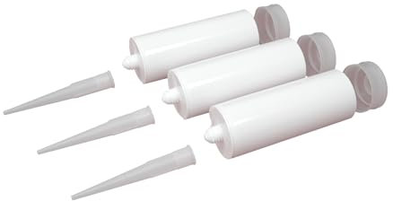 DIAMANT Polymer 3 cartuchos vacíos rellenables con punta, ideal para lechada, masilla y adhesivos (150 ml)