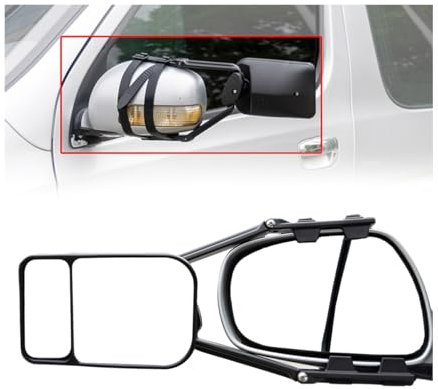 Adunsiaoto Justierbar Verstellbarer Zusatzspiegel, Verstellbarer Wohnwagenspiegel, Caravanspiegel Mit Toter-Winkel-Spiegeleinsatz, Multi-winkel Für Caravan Spiegel Clip-On