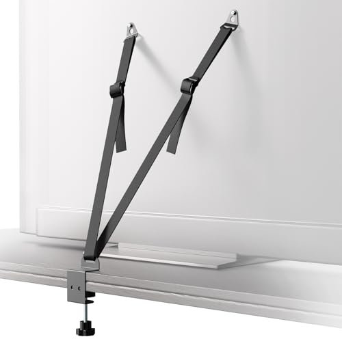 Joythink Sicherheitsgurt Anti-Kipp-Riemen für Fernseher und Möbel, verstellbar, Anti-Kipp-TV-Gurt, Babysicherung, Kindersicherung, Metallverbinder, Klemme, VESA, Schwarz