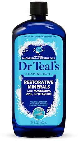 Dr Teal's Foaming Bath with Pure Epsom Salt Restorative Minerals with Magnesium, Potassium, Zinc and Essential Oils 1L