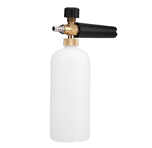 Adjustable Snow Foam Lance Pressure Washer Attachment 1L Bottle Car Wash Nozzle Sprayer Brass Nozzle HDPE Bottle for Car Motorcycle Cleaning