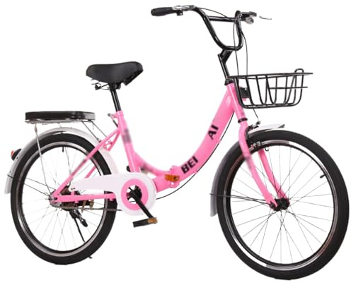 Vélo Pliant 20/22/24/26 Pouces avec Cadre en Acier À Haute Teneur en Carbone, Roue À Rayons Monovitesse, Freins À Disque Doubles, Vélos Pliants pour Hommes Et Femmes D,24 inch