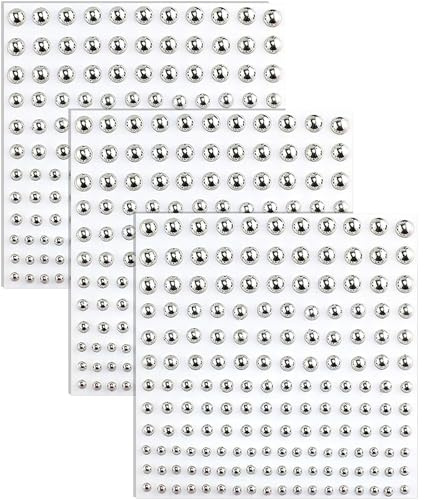 KFRS 3 Sheets of Silver Face Gems, Fake Lip and Nose Stud Stickers, Eyebrow Piercing Stickers, Non-Penetrating Nose Jewellery for Halloween, Y2K Punk, Cosplay