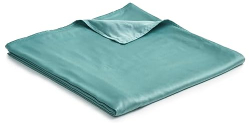YnM Exclusive Cooling Duvet Cover for Weighted Blankets with 16 Strings (Sea Grass, 48x72)