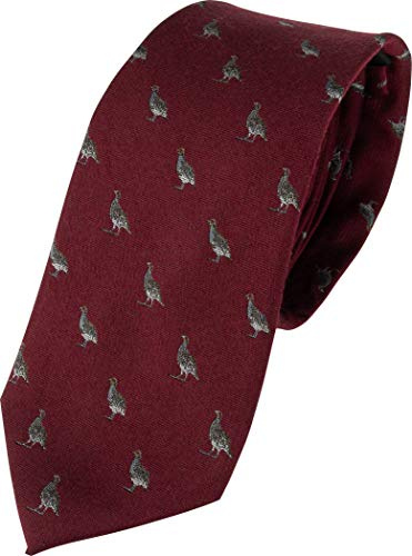 JACK PYKE Partridge Silk Tie Burgundy