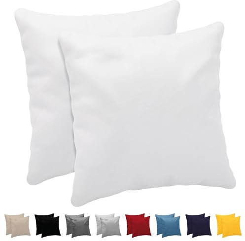 Dreamzie Kissenbezug 80x80 (Set mit 2) - 100% Jersey Baumwolle 150 g/qm Kissenbezüge -Weiß - Für Kissen 80 x 80 cm - Kissenhülle - Kissenbezug - Resistent und Hypoallergen