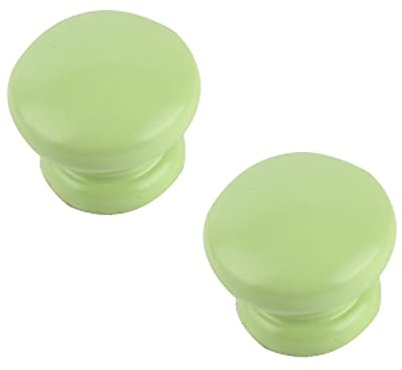 2pcs Manche en bois pour chambre d'enfant Boutons Porte pour Enfants Poignées D'armoire en bois Poignet de Placard,Tiroir,Armoires,Portes Intérieures,Cuisine,Salon (Single hole,Green)