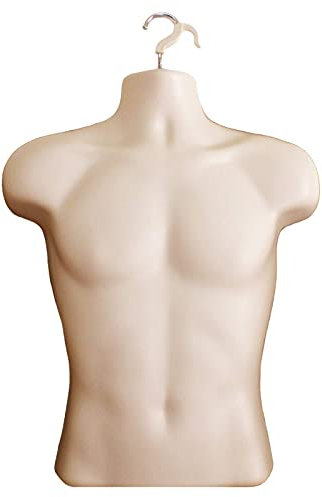 Herren-Schaufensterpuppe, Kunststoff, zum Aufhängen, mit hohler Rückseite, offener Rücken, Größen S-M (1 Packung)