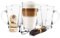 Sendez 6 Latte Macchiato Gläser 350 ml mit Henkel und 6 Löffel Kaffeegläser Teegläser