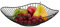 Relaxdays Obstschale Metall, Flacher Obstkorb, H x D: 7,5 x 27 cm, Drahtkorb für Früchte, Gemüse & Brot, modern, schwarz