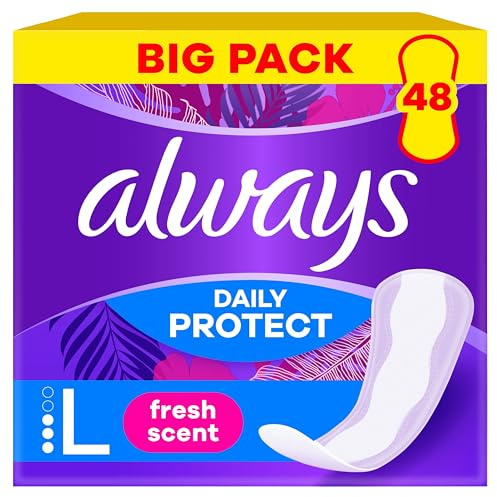Always Daily Protect Slipeinlagen Damen, Long (48 Binden) Big Pack, mit frischem Duft, atmungsaktiv, flexibel